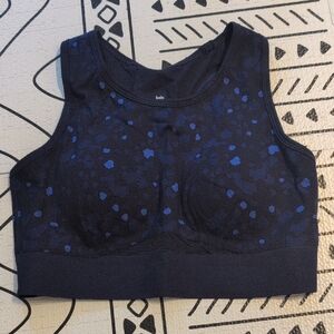 Knix Navy and Blue Patterned Sports Bra